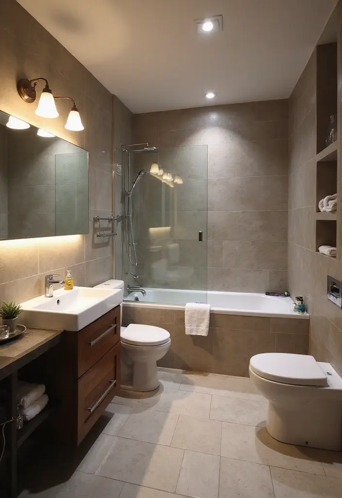 10 Bathroom Lighting Ideas for Every Mood - 1. LED Bathroom Lights for Energy Efficiency