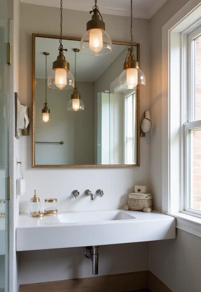 10 Bathroom Lighting Ideas for Every Mood - 5. Statement Pendant Lights for a Pop of Style