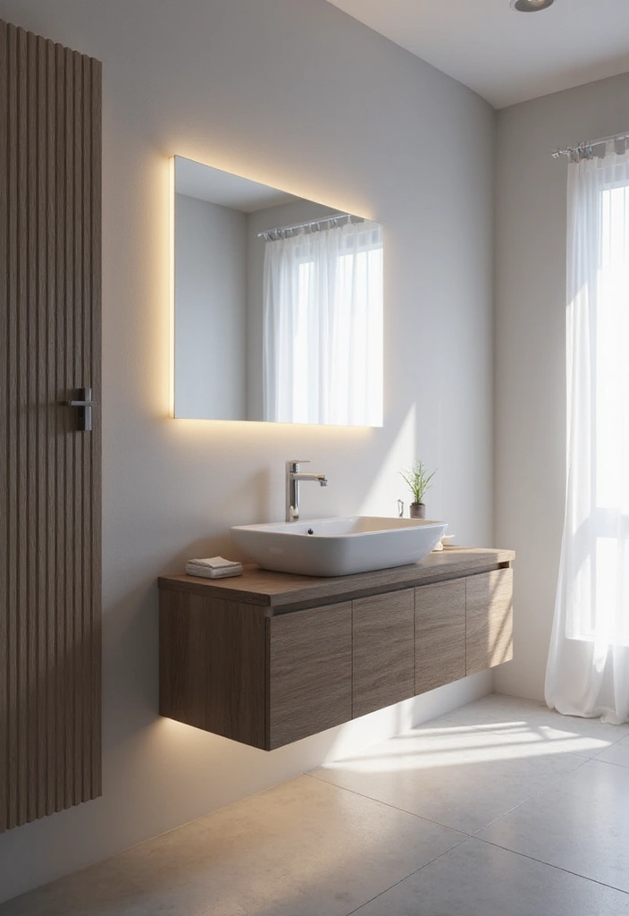 10 Bathroom Lighting Ideas for Every Mood - 6. Floating Vanities with Integrated Lighting