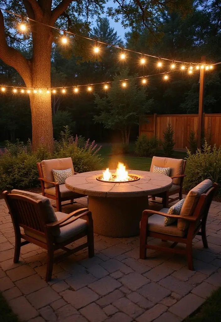 10 Beautiful Kitchen Outdoor Spaces for Entertaining - 3. Cozy Fire Pit Dining Area