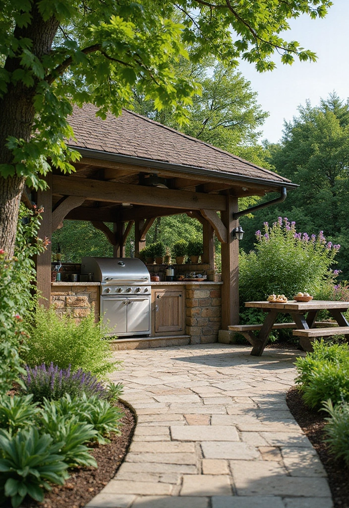 10 Beautiful Kitchen Outdoor Spaces for Entertaining - 4. Garden Oasis Kitchen