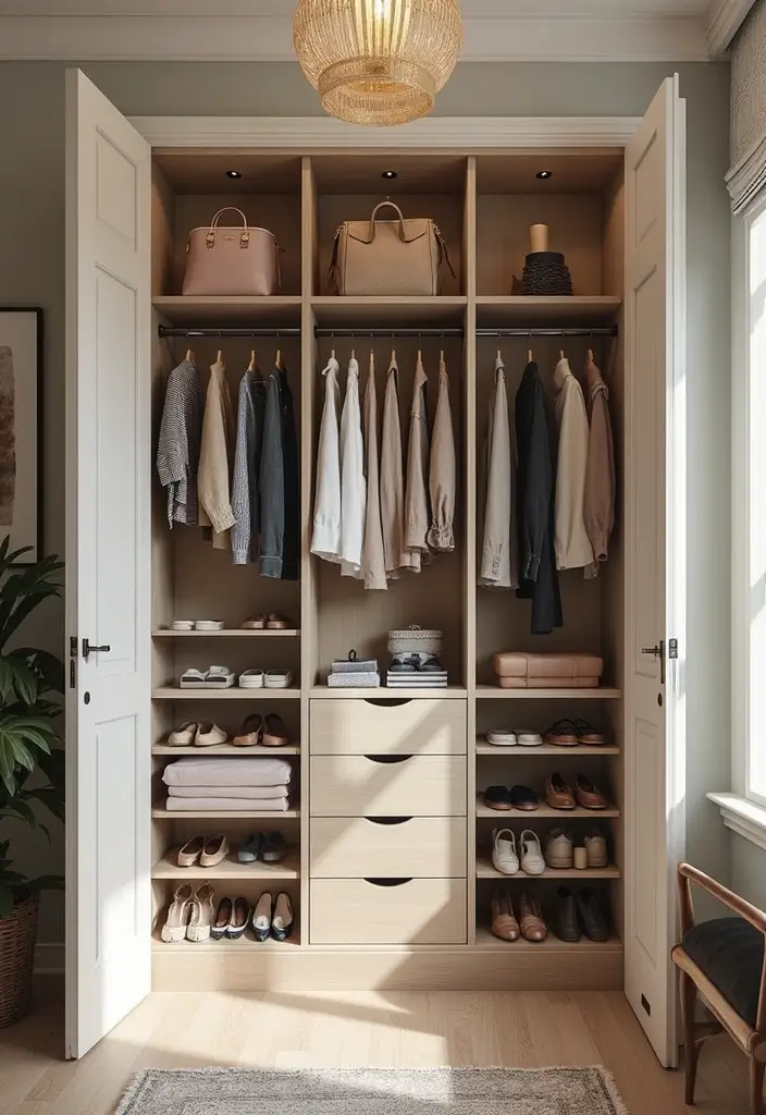 10 Bedroom Wardrobe Designs That Maximize Storage - 10. Chic Wardrobe with Accessories