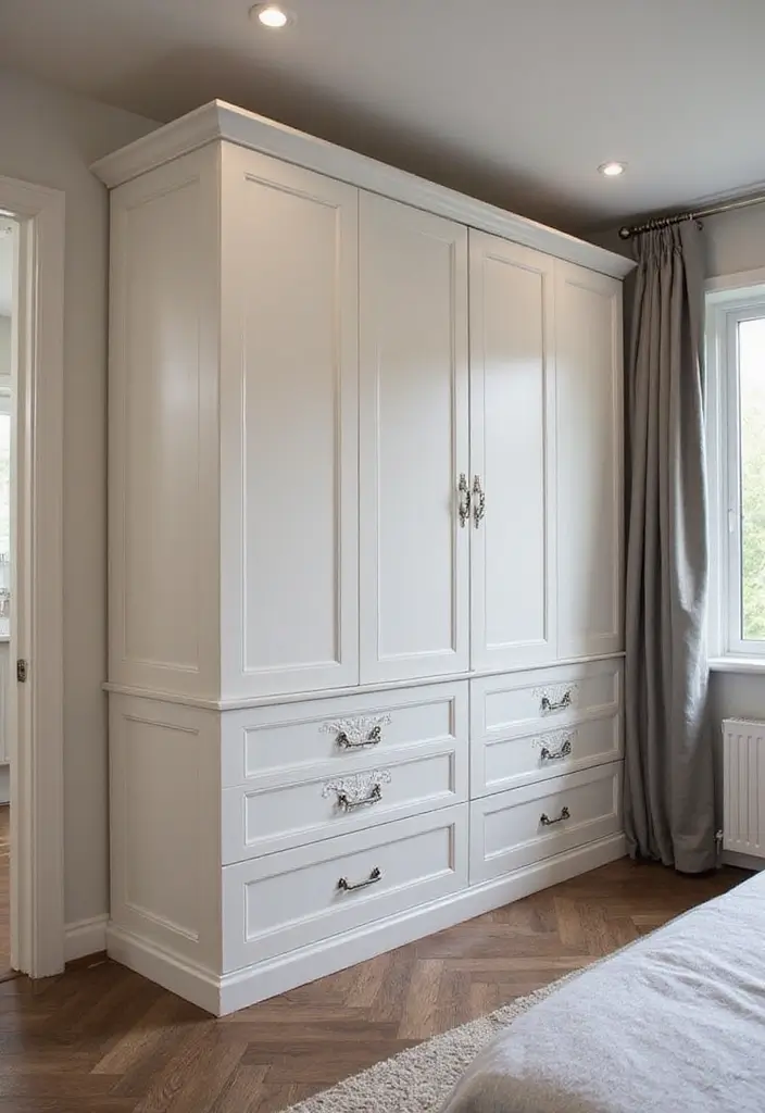 10 Bedroom Wardrobe Designs That Maximize Storage - 5. Stylish Wardrobe with Drawers