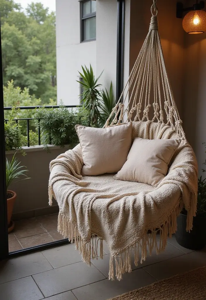 10 Best Balcony Chairs for Outdoor Relaxation - 6. Organic Cotton Hammock Chair