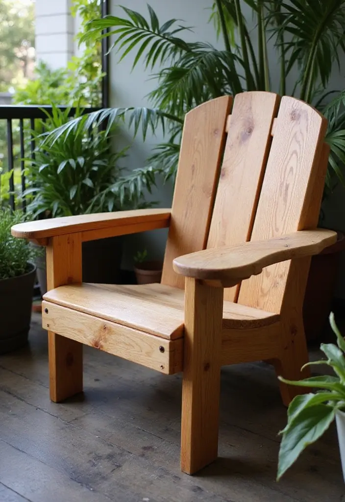 10 Best Balcony Chairs for Outdoor Relaxation - 8. Handcrafted Wooden Chair