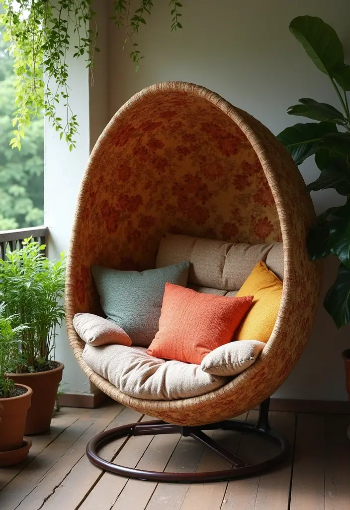10 Best Balcony Chairs for Outdoor Relaxation - 9. Cozy Fabric Chair with Canopy