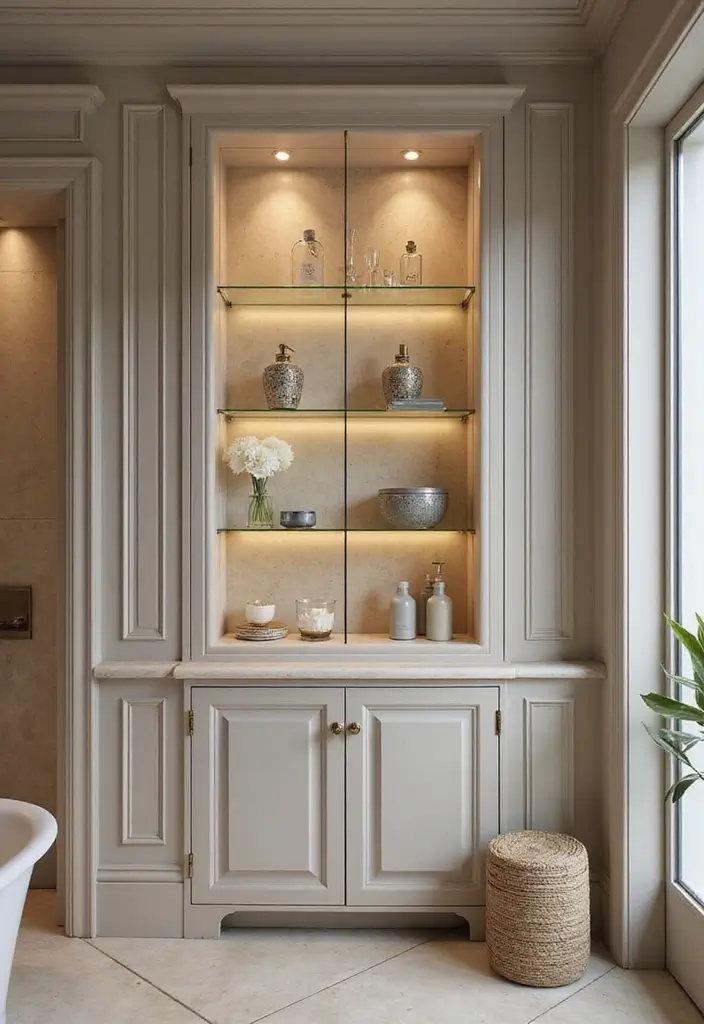 10 Best Bathroom Cabinets for Organized Spaces - 5. Luxe Touch with Glass