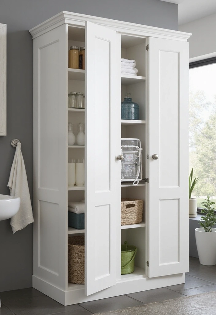 10 Best Bathroom Cabinets for Organized Spaces - 7. Integrated Laundry Solutions
