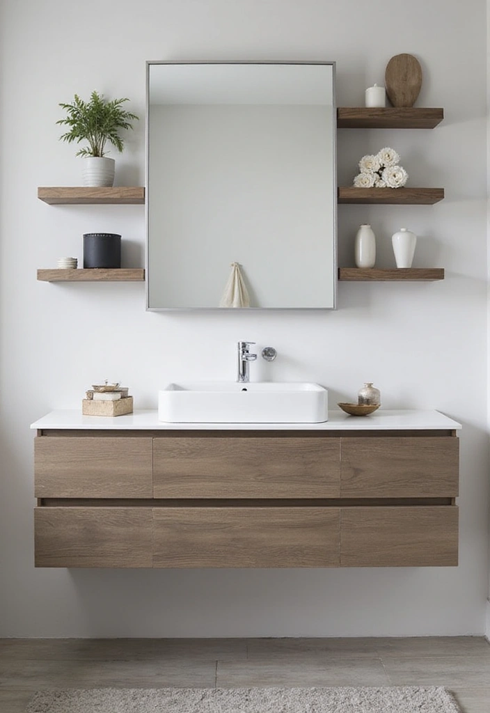 10 Best Bathroom Vanity Designs for Storage - 1. Compact Floating Vanities