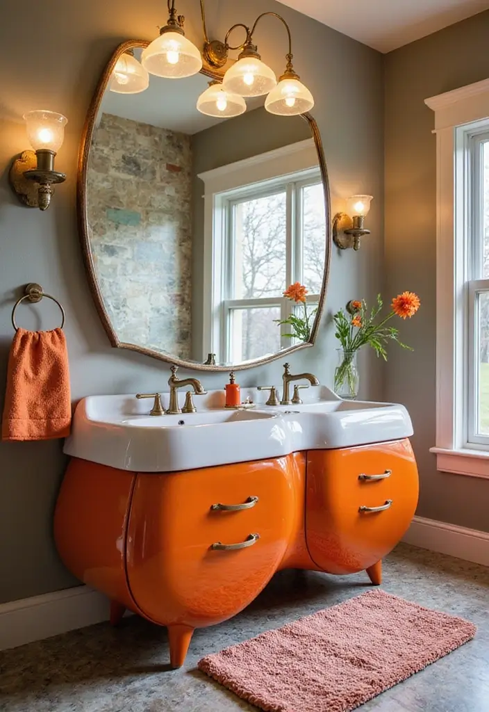 10 Best Bathroom Vanity Designs for Storage - 9. Unique Shapes and Designs