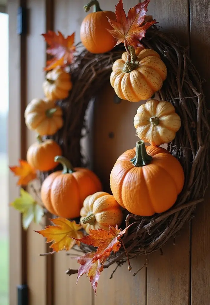 10 Best Fall Decor Finds at Hobby Lobby - 1. Rustic Pumpkin Wreath