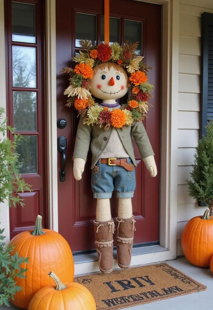 10 Best Fall Decor Finds at Hobby Lobby - 5. Whimsical Scarecrow Wreath
