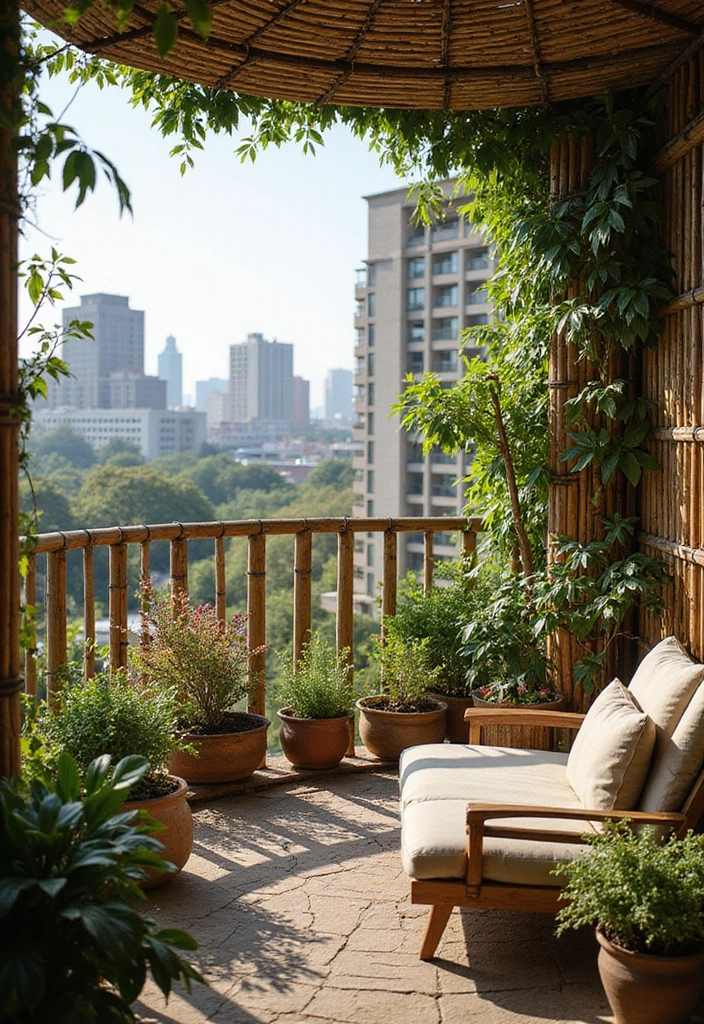 10 Creative Balcony Privacy Screen Solutions - 2. Bamboo Fencing