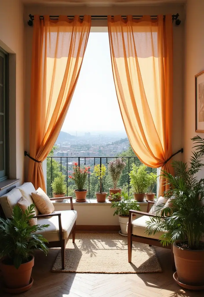 10 Creative Balcony Privacy Screen Solutions - 3. Outdoor Curtains
