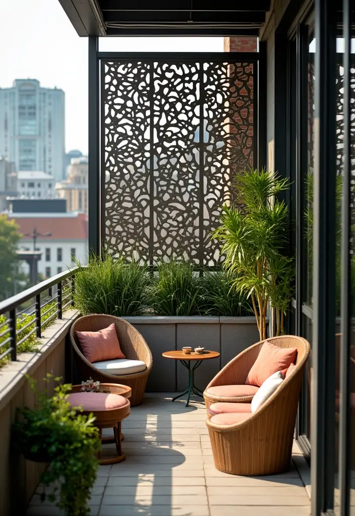 10 Creative Balcony Privacy Screen Solutions - 6. Decorative Privacy Panels