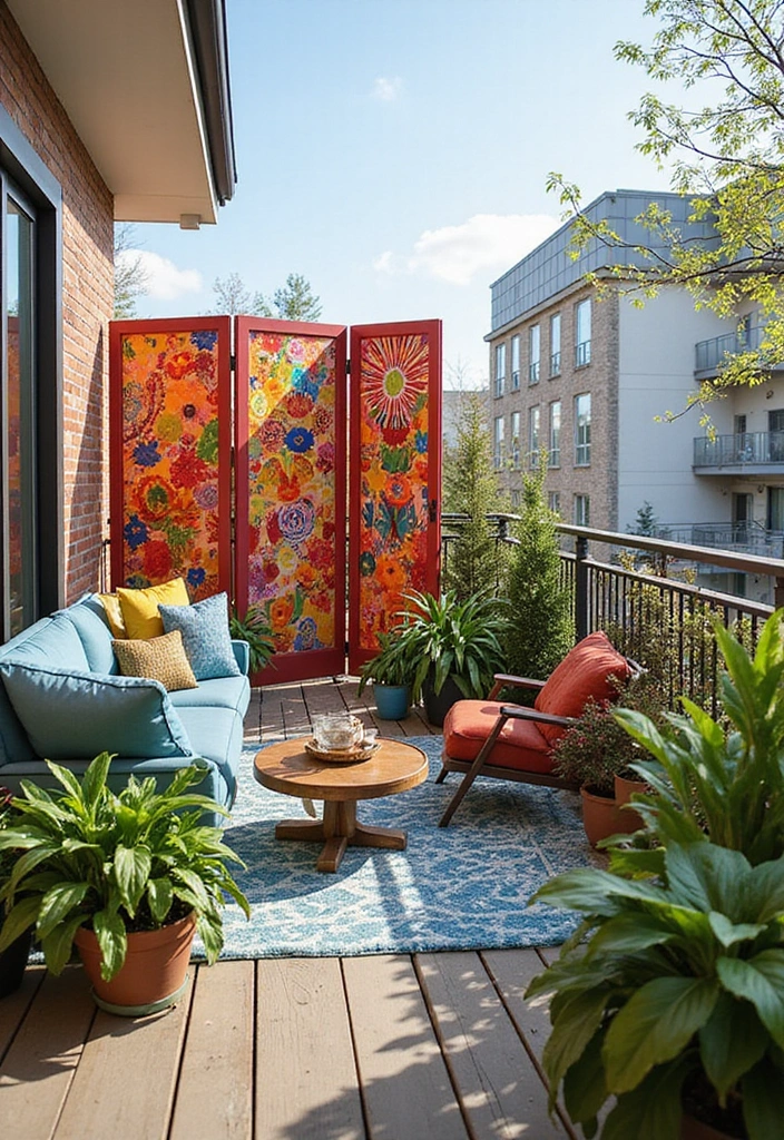 10 Creative Balcony Privacy Screen Solutions - 8. Painted Privacy Screens