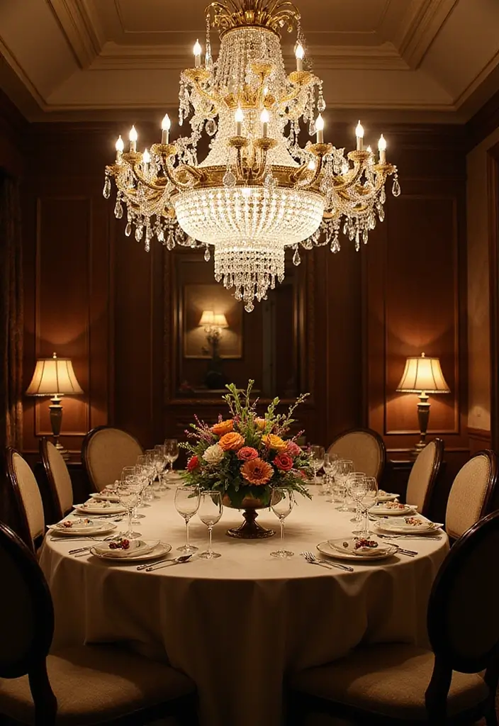 10 Dining Room Light Fixtures That Wow - 6. Elegant Crystal Chandeliers for Dining Rooms