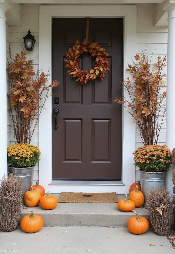 10 Fall Decor Front Door Looks to Welcome Guests - 7. Natural Element Accents