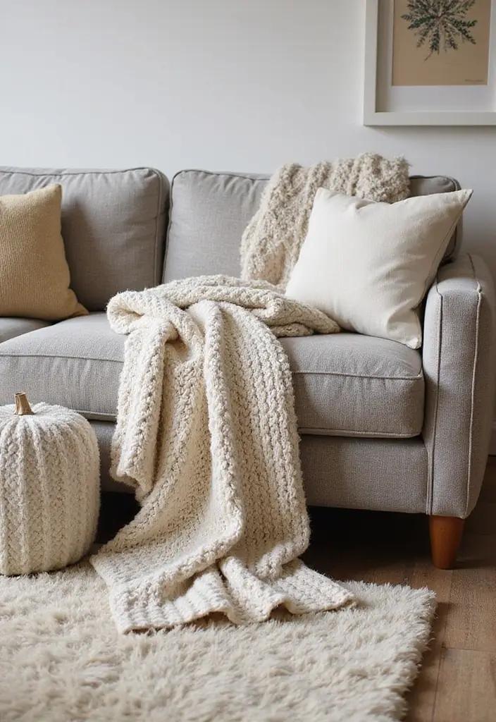 10 Fall Decor Living Room Ideas for Autumn Vibes - 10. Play with Layered Textures