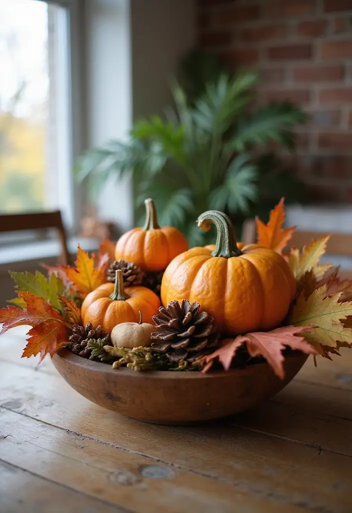 10 Fall Decor Living Room Ideas for Autumn Vibes - 3. Create a Natural Centerpiece