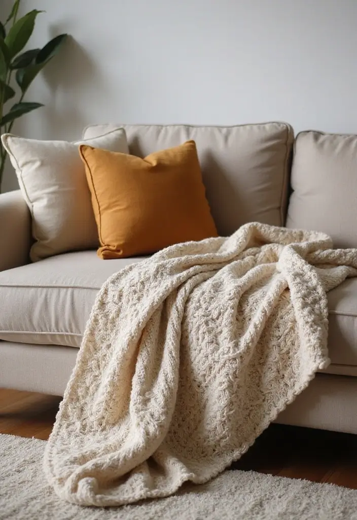 10 Fall Decor Living Room Ideas for Autumn Vibes - 6. Opt for Natural Textiles