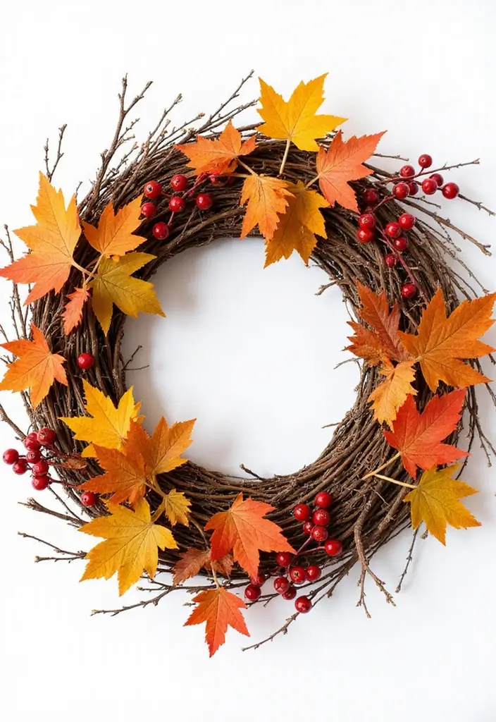 10 Fall Decor Porch Ideas for a Warm Welcome - 3. Nature-Inspired Wreaths