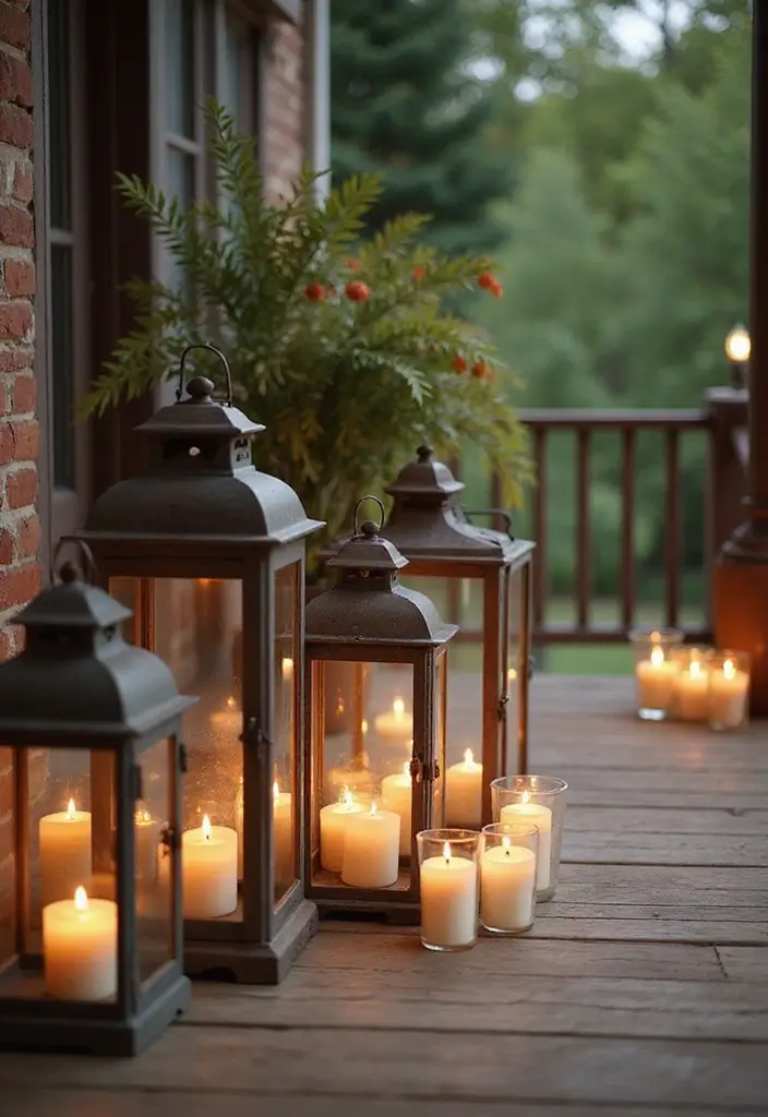 10 Fall Decor Porch Ideas for a Warm Welcome - 5. Lanterns and Candles