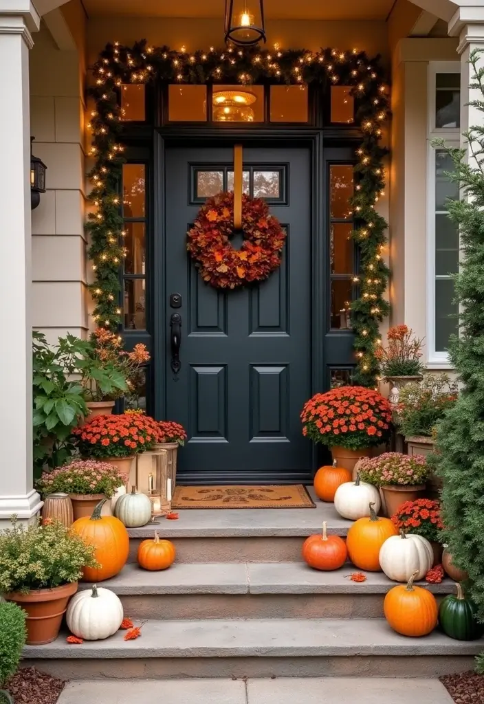 10 Fall Decor Porch Ideas for a Warm Welcome - 7. Festive Fall Accents