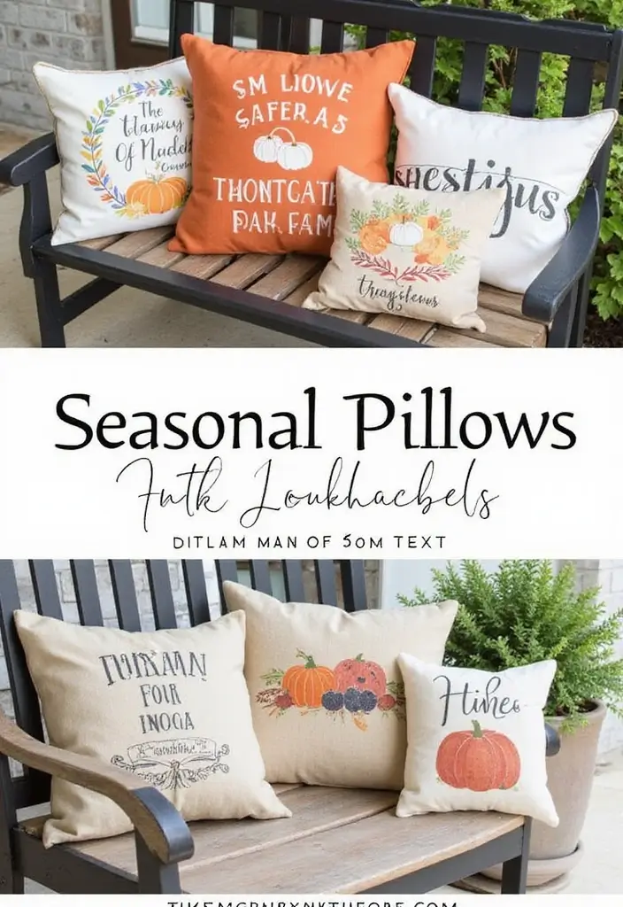 10 Fall Decor Porch Ideas for a Warm Welcome - 8. Seasonal Pillows