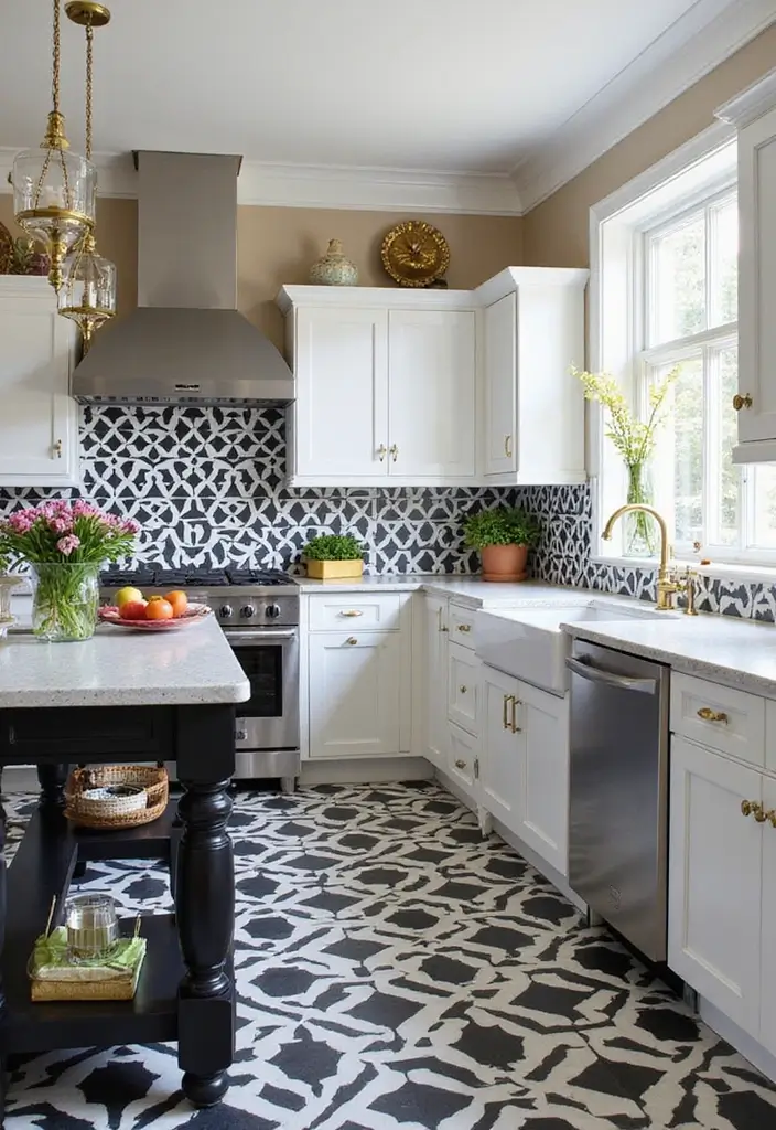 10 Gorgeous Kitchens with Islands to Inspire You - 7. Bold Geometric Patterns