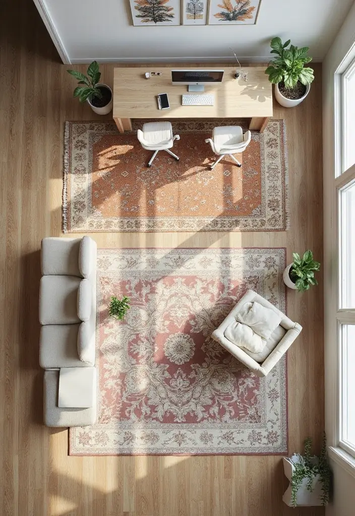 10 Home Office Decor Tips for a Productive Day - 8. Create Defined Zones