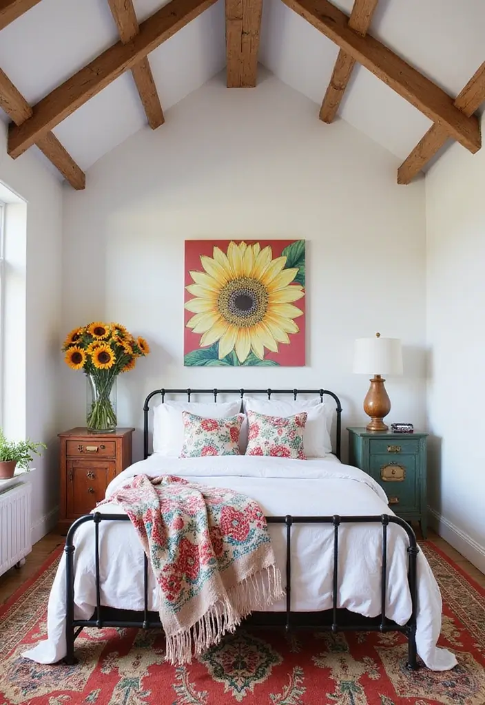 10 Incredible Bedroom Makeover Stories - 6. The Colorful Modern Farmhouse