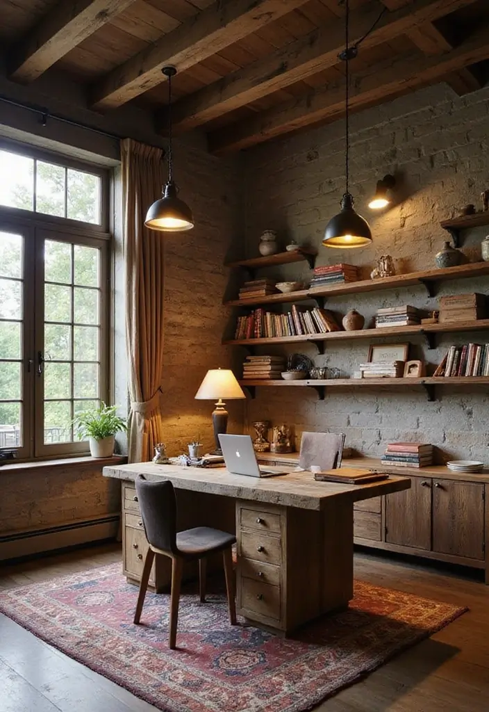 10 Inspiring Home Office Design Ideas for an Eco-Friendly Workspace - 2. Use Reclaimed Wood Furniture