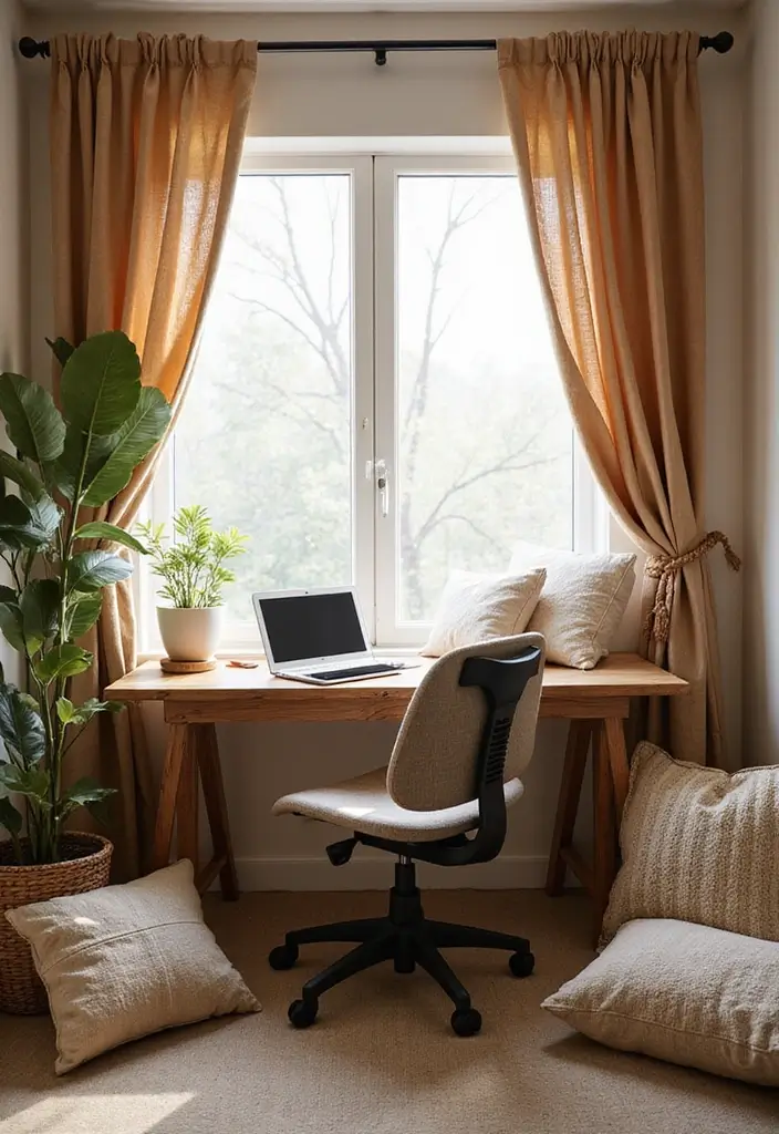 10 Inspiring Home Office Design Ideas for an Eco-Friendly Workspace - 3. Opt for Sustainable Fabrics