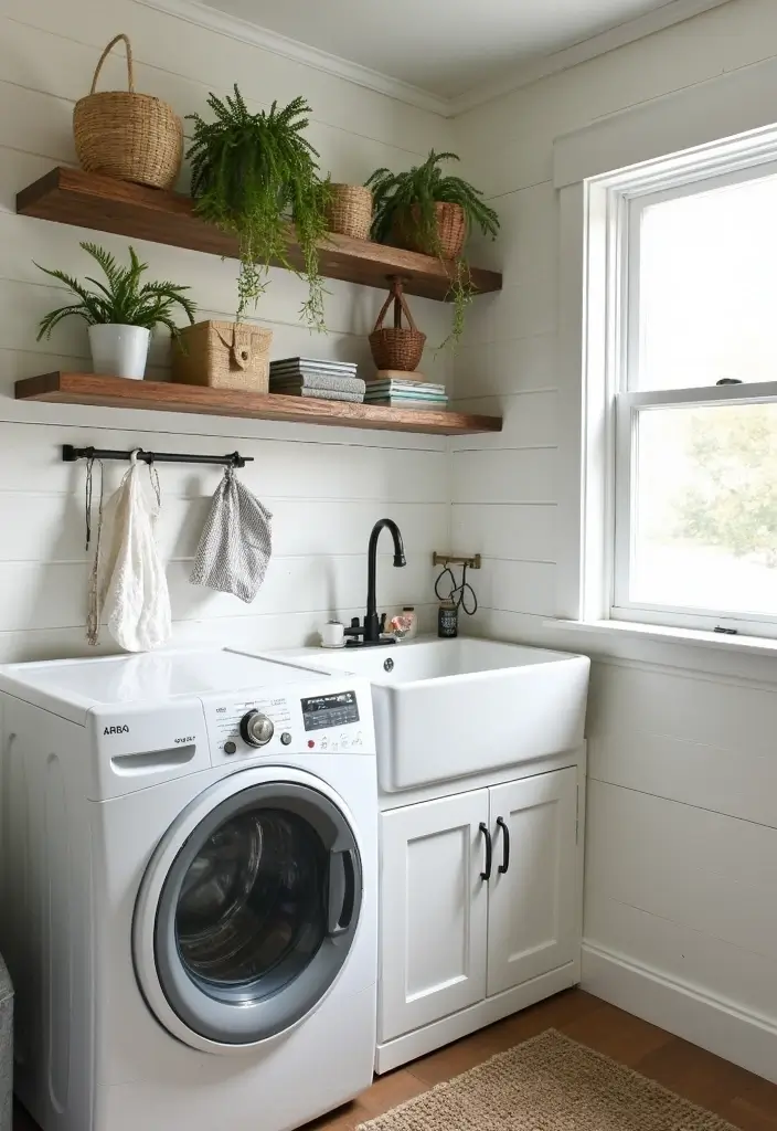 10 Inspiring Laundry Room Makeover Stories - 2. DIY Farmhouse Charm