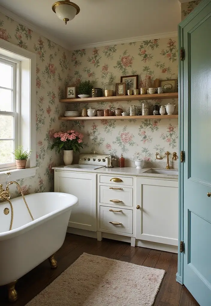 10 Inspiring Laundry Room Makeover Stories - 7. Vintage Glam