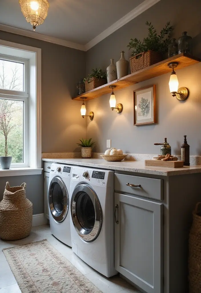 10 Laundry Room Lighting Ideas for a Bright Space - 6. Sconces for Soft Lighting