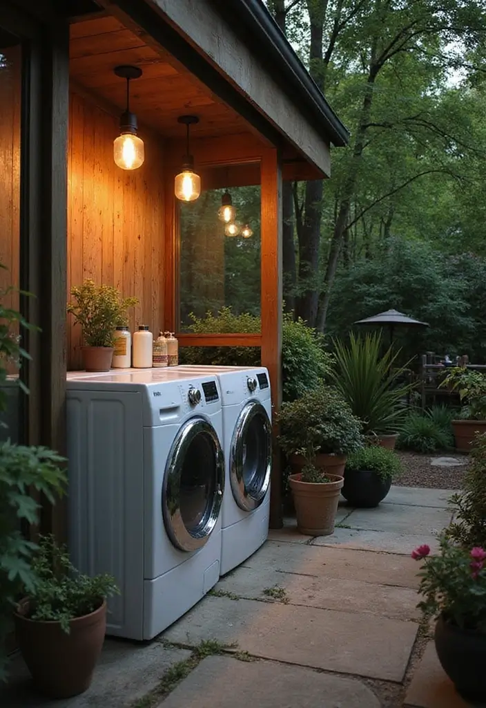 10 Laundry Room Lighting Ideas for a Bright Space - 7. Solar-Powered Outdoor Fixtures