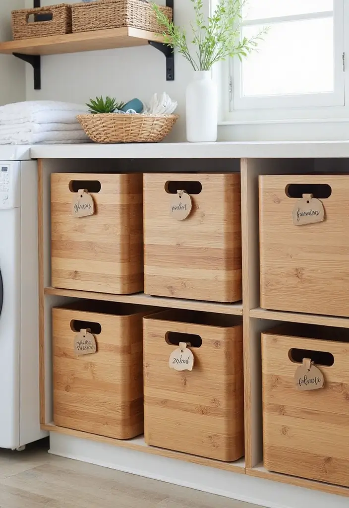 10 Laundry Room Organizer Products You Need - 1. Bamboo Storage Bins