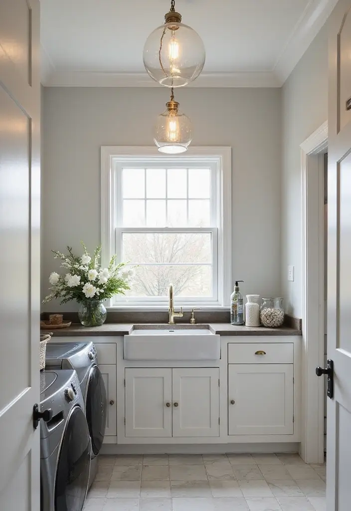 10 Laundry Rooms with Sink for Extra Convenience - 5. Elegant Touches with a Utility Sink