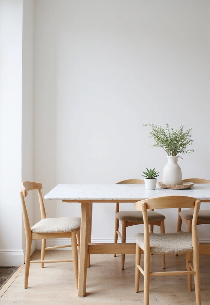 10 Luxurious Dining Room Marble Table Ideas - 5. Scandinavian Minimalism