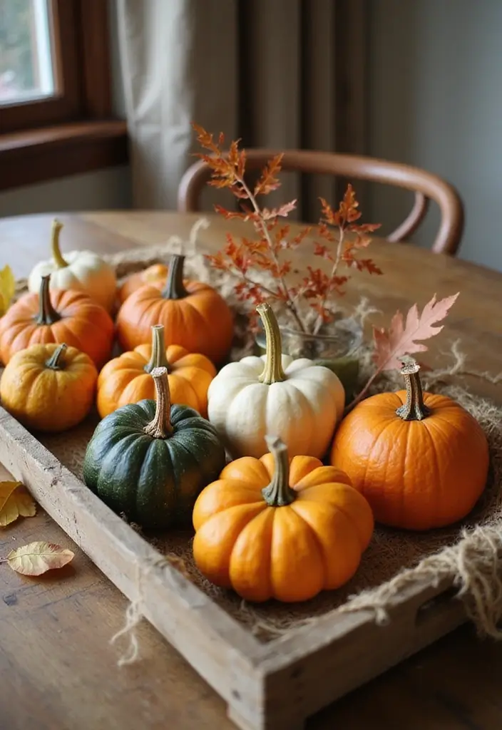 10 Simple Fall DIY Decor Anyone Can Make - 1. Rustic Pumpkin Centerpiece