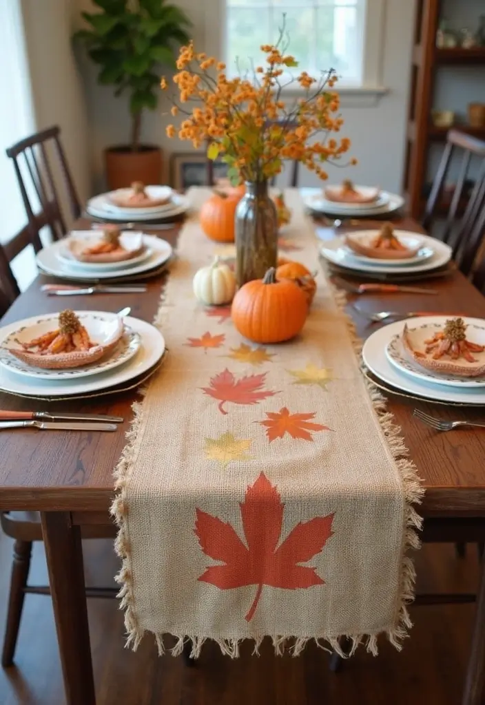 10 Simple Fall DIY Decor Anyone Can Make - 10. Autumn Table Runner