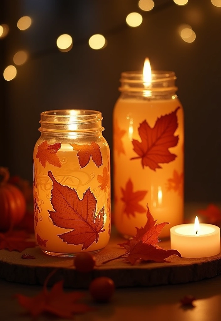 10 Simple Fall DIY Decor Anyone Can Make - 2. Cozy Candle Holders