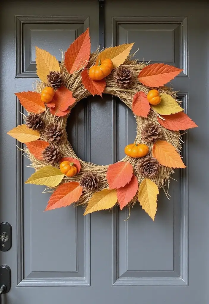 10 Simple Fall DIY Decor Anyone Can Make - 3. Fall Wreaths with Natural Elements