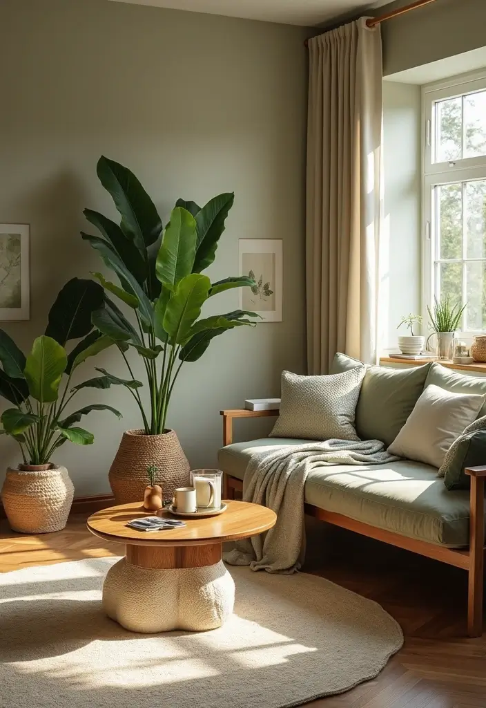 10 Stunning Living Room Color Combinations - 1. Earthy Greens and Warm Taupes