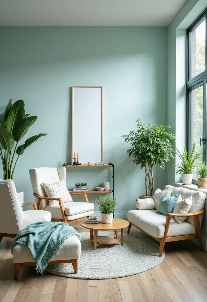 10 Stunning Living Room Color Combinations - 5. Cool Teals and Soft Whites