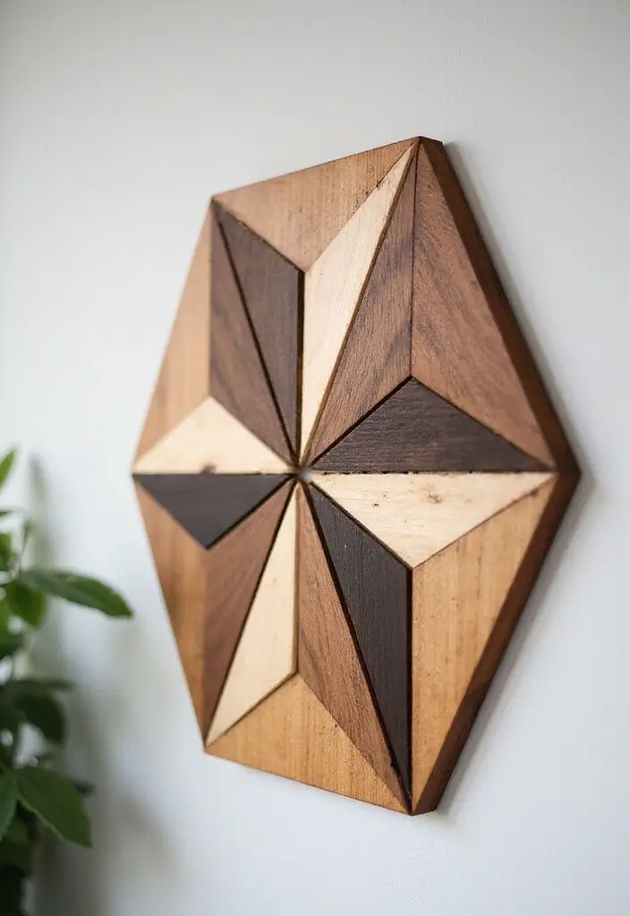 10 Unique Wall Art Wooden Designs to Elevate Your Home Decor - 1. Geometric Wood Wall Art