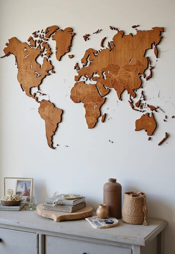 10 Unique Wall Art Wooden Designs to Elevate Your Home Decor - 9. Artistic Wooden Maps