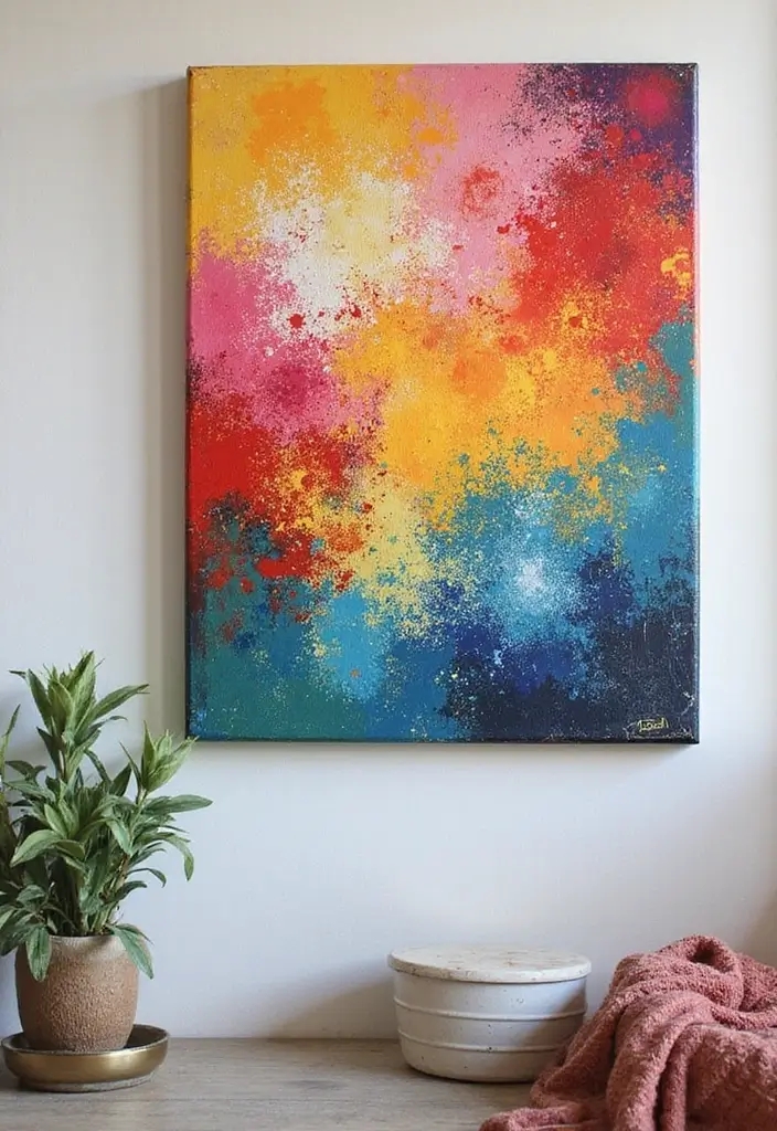 10 Wall Art Ideas DIY for Creative Souls - 1. Upcycled Canvas Art